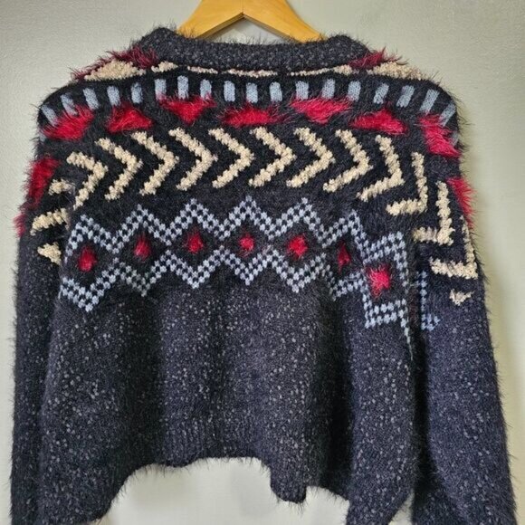 NWT FRYE NORDIC CREW NECK SEMI CROPPED PULLOVER SWEATER - Picture 3 of 15